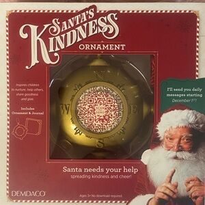 Demdaco Santa's Kindness Compass Ornament - Gold